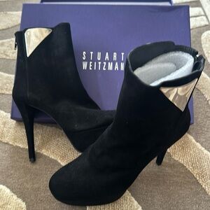 New In Box Stuart Weitzman Black Suede Boots